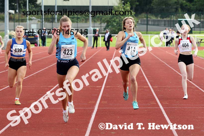 Women and Girls 300 metres, 2021 North Eastern Track and Field Champs., Middesbrough. Photo: David T. Hewitson/Sports for All Pics